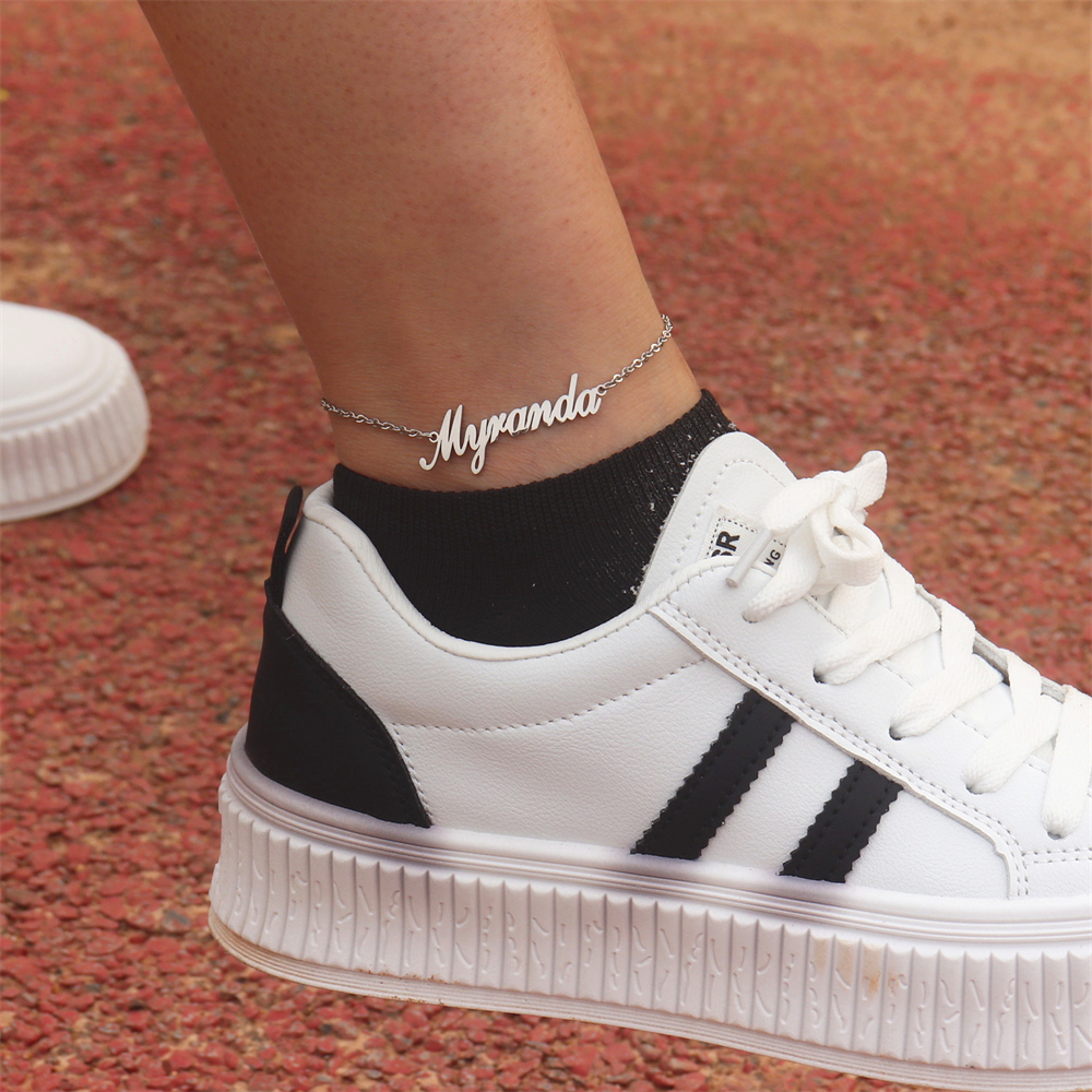 Women Fashion Dress Names - Custom Cursive Name Leg Ankle Bracelet