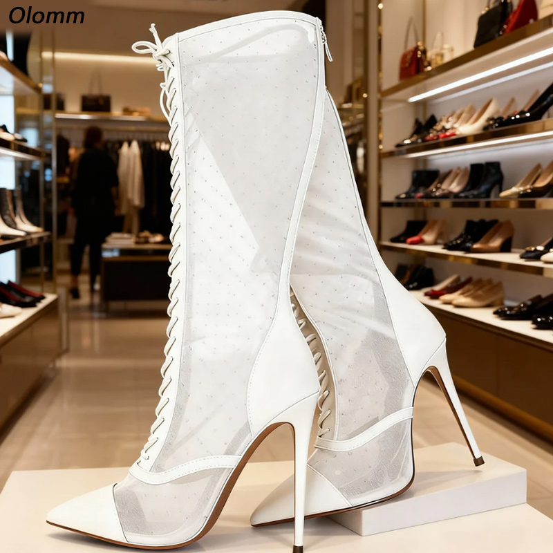 Olomm Artisan Crafted Sheer Me - مراجعة Women'S Fashion Knee High Boots وسعره
