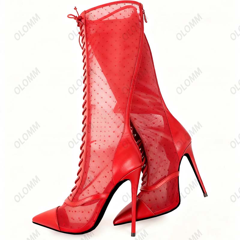 Olomm Artisan Crafted Sheer Me - مراجعة Women'S Fashion Knee High Boots وسعره