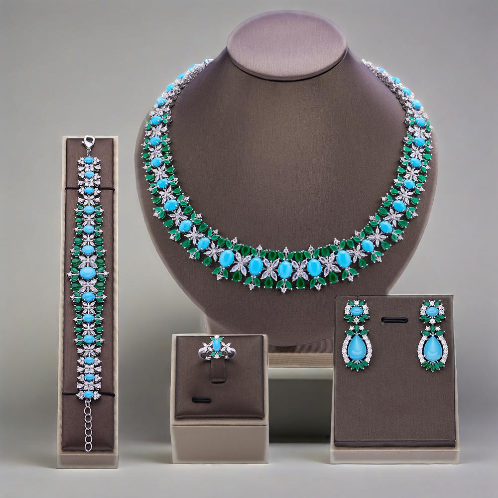 Luxury Turquoise CZ Bridal Wed - مراجعة Women Fashion Uae وسعره