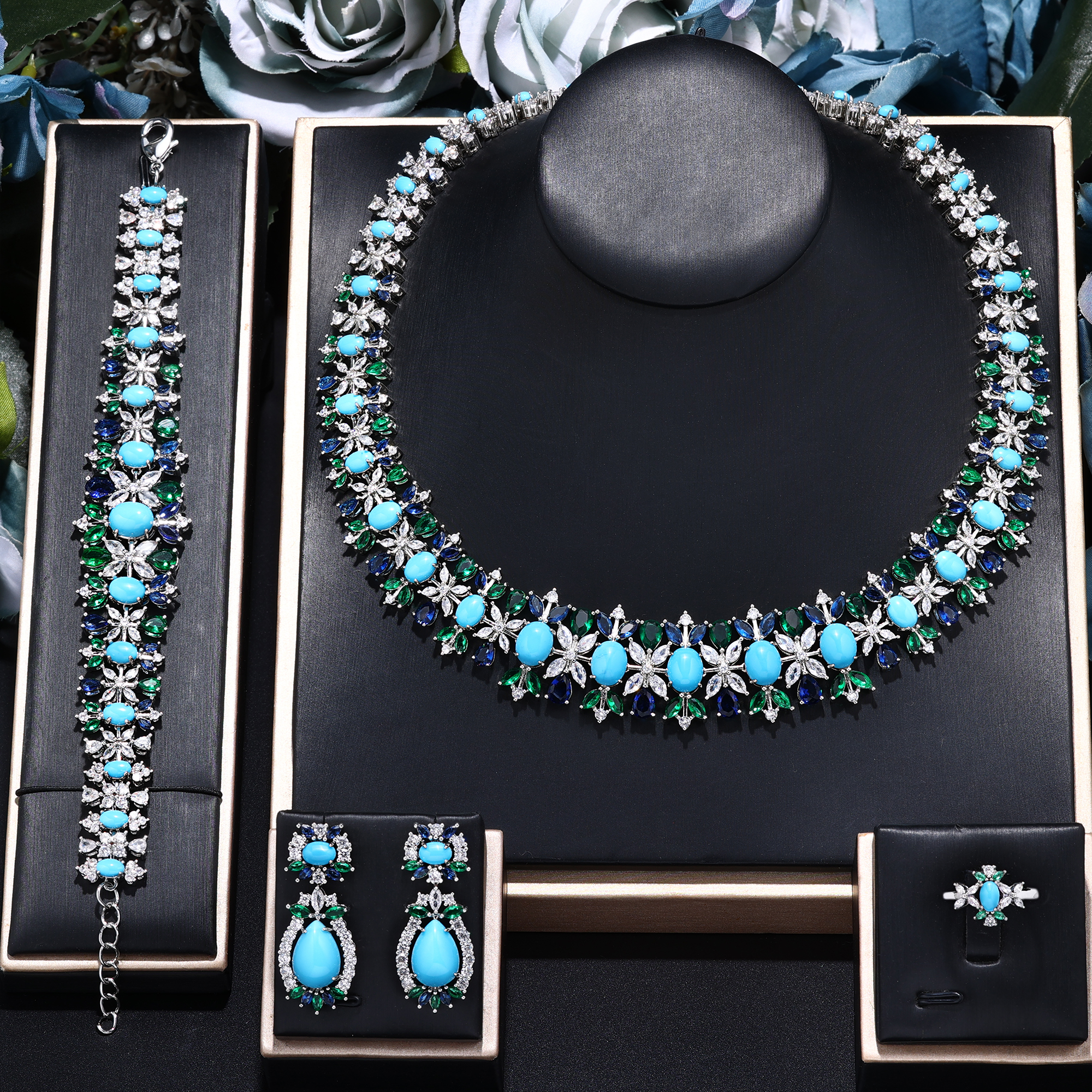 Luxury Turquoise CZ Bridal Wed - مراجعة Women Fashion Uae وسعره