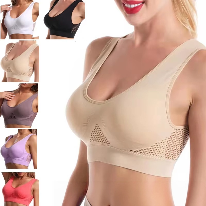 Plus Size 1pcs Women Sports Br - مراجعة Bra Top Seamless وسعره