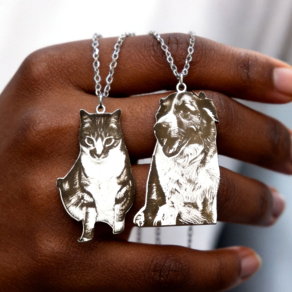 Custom Engrave Pet Photo Neckl - مراجعة Xl Women'S Fashion وسعره