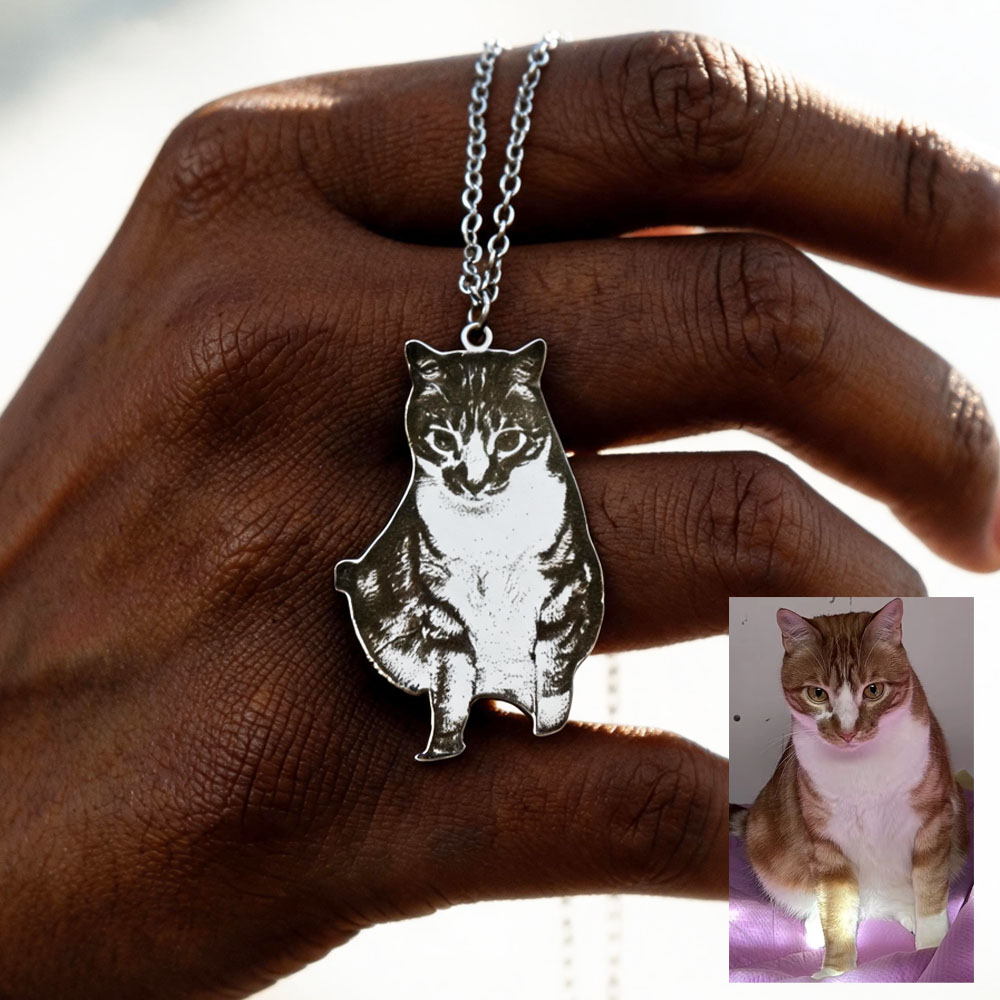 Custom Engrave Pet Photo Neckl - مراجعة Xl Women'S Fashion وسعره