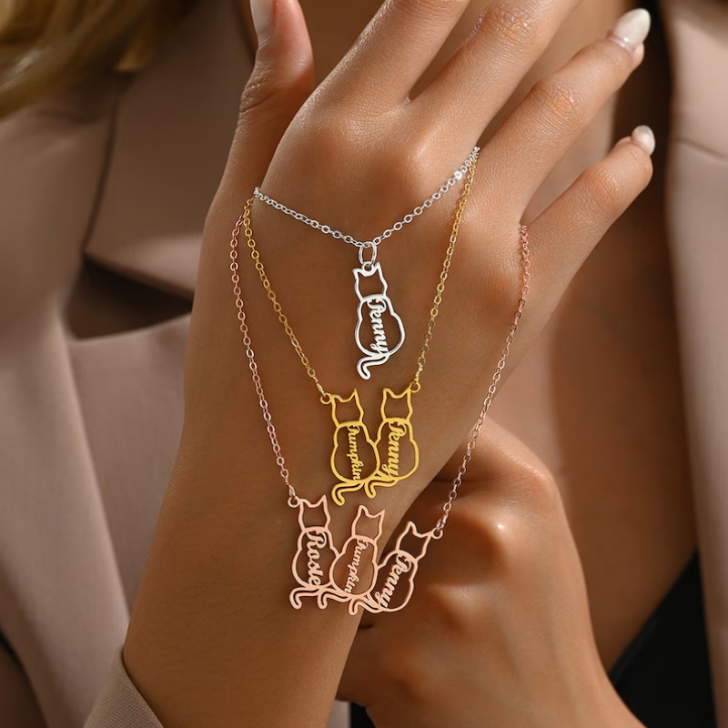 Personalized Cat Name Necklace - مراجعة Xl Women'S Fashion وسعره