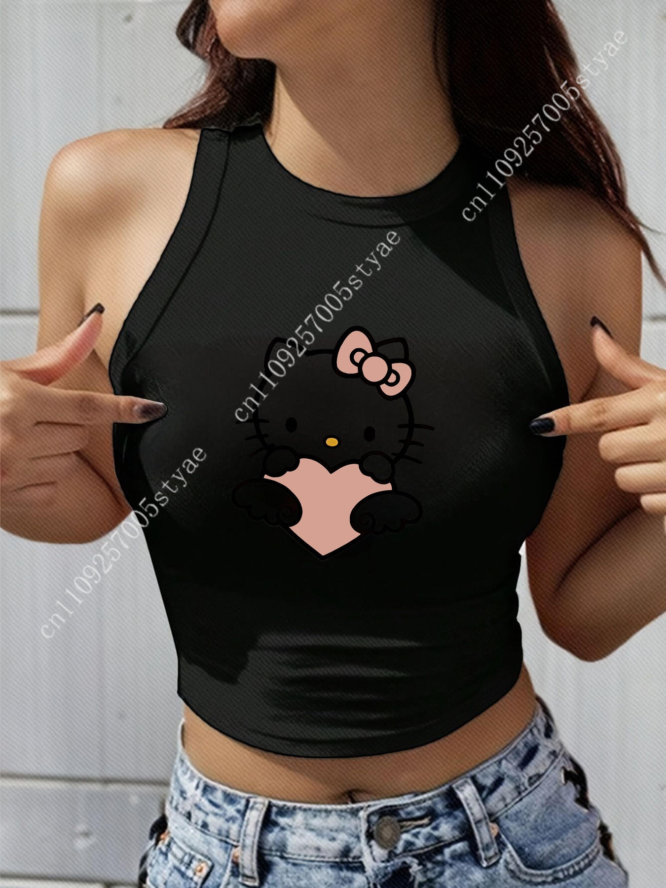 HELLO KITTY Classic Round Neck - مراجعة Women Fashion Vest وسعره