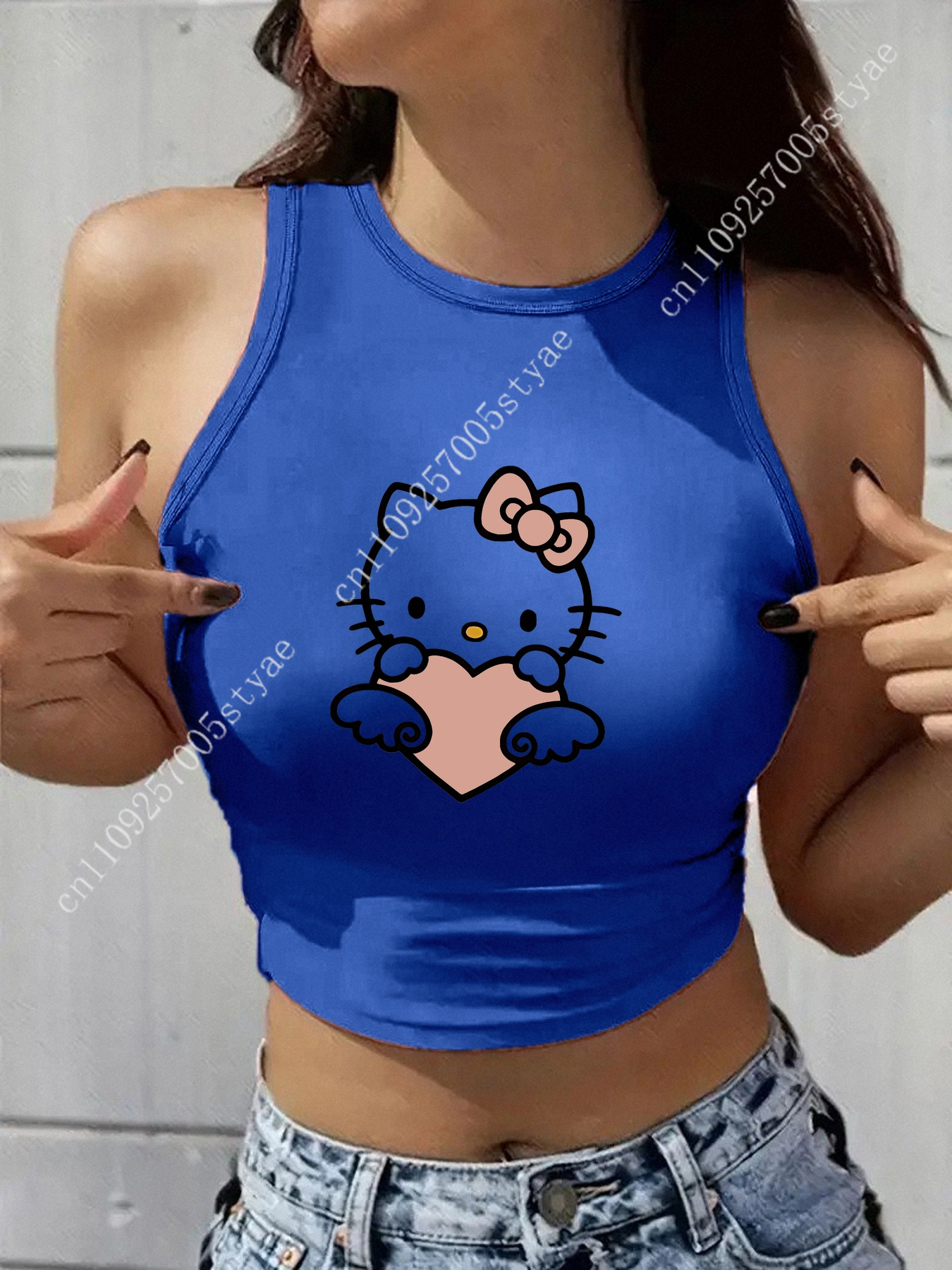 HELLO KITTY Classic Round Neck - مراجعة Women Fashion Vest وسعره