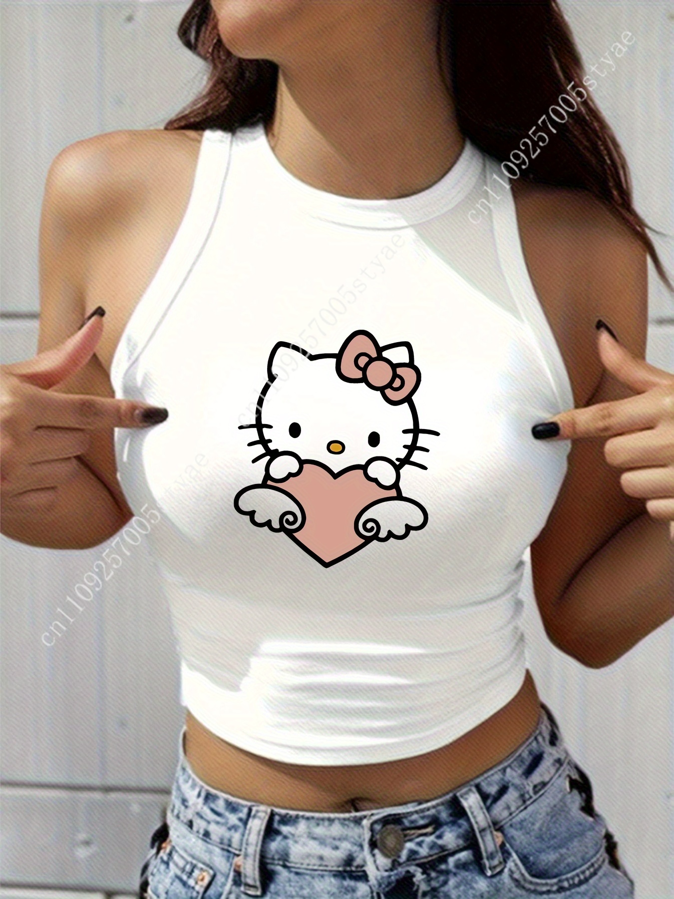 HELLO KITTY Classic Round Neck - مراجعة Women Fashion Vest وسعره