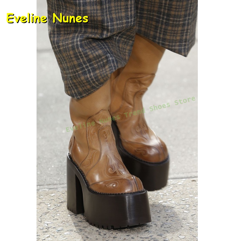 Embroidery Platform Knee High  - مراجعة Women'S Fashion Knee High Boots وسعره