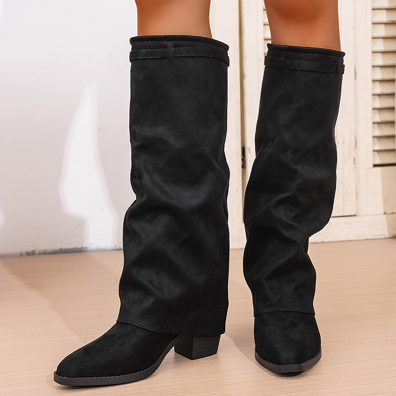 Fashion Slip On High Heeled Kn - مراجعة Women'S Fashion Knee High Boots وسعره