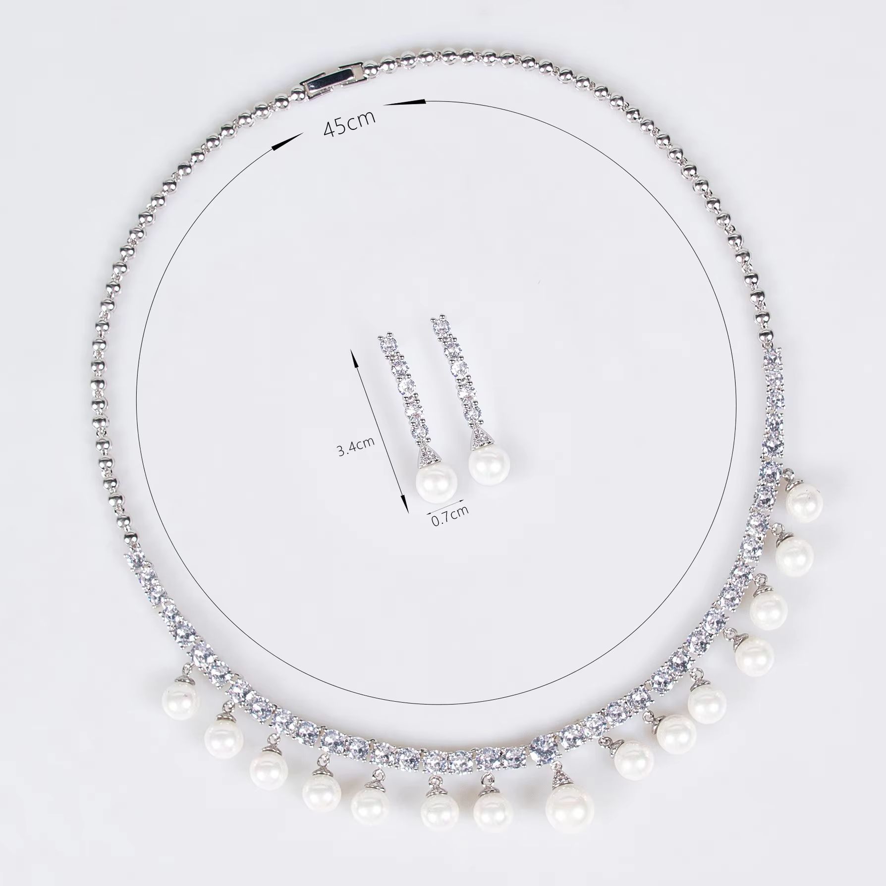 Fashion Pearls Zirconia Neckla - مراجعة Women Fashion Uae وسعره