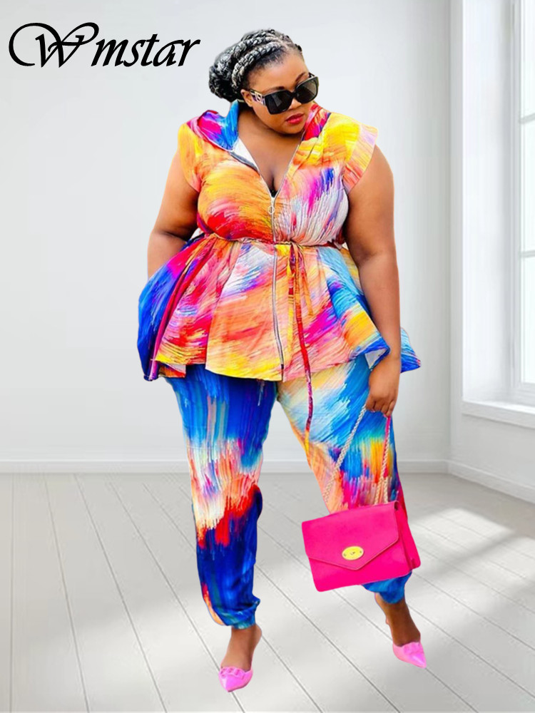 Wmstar Plus Size Women Clothin - مراجعة Tie Dye Two Piece وسعره