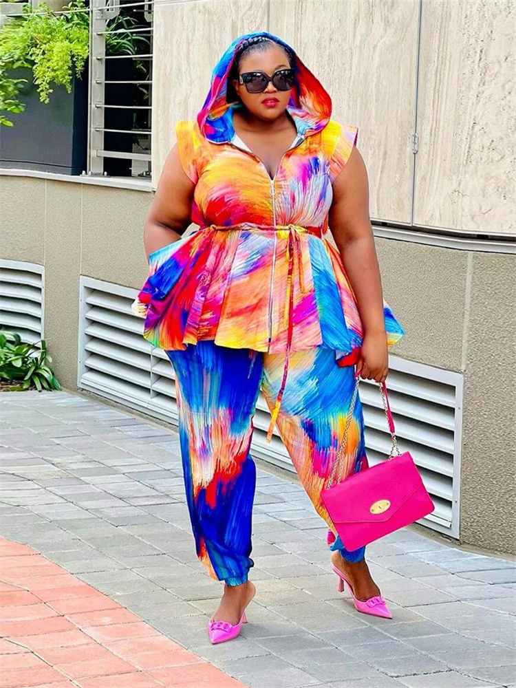Wmstar Plus Size Women Clothin - مراجعة Tie Dye Two Piece وسعره