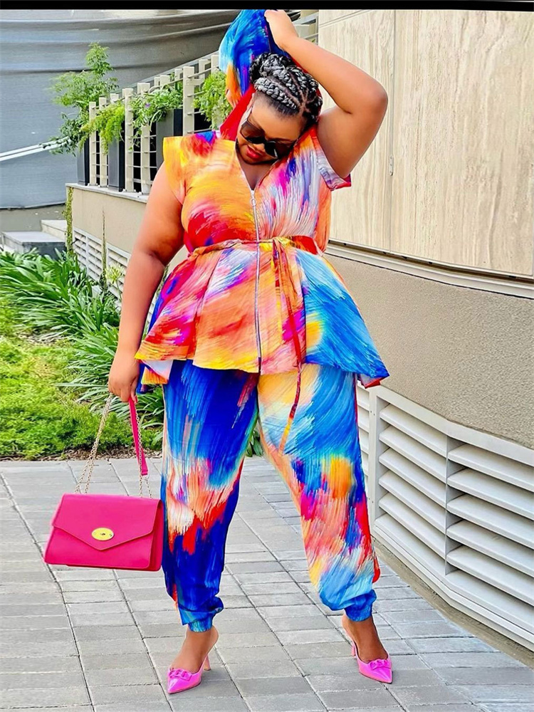Wmstar Plus Size Women Clothin - مراجعة Tie Dye Two Piece وسعره