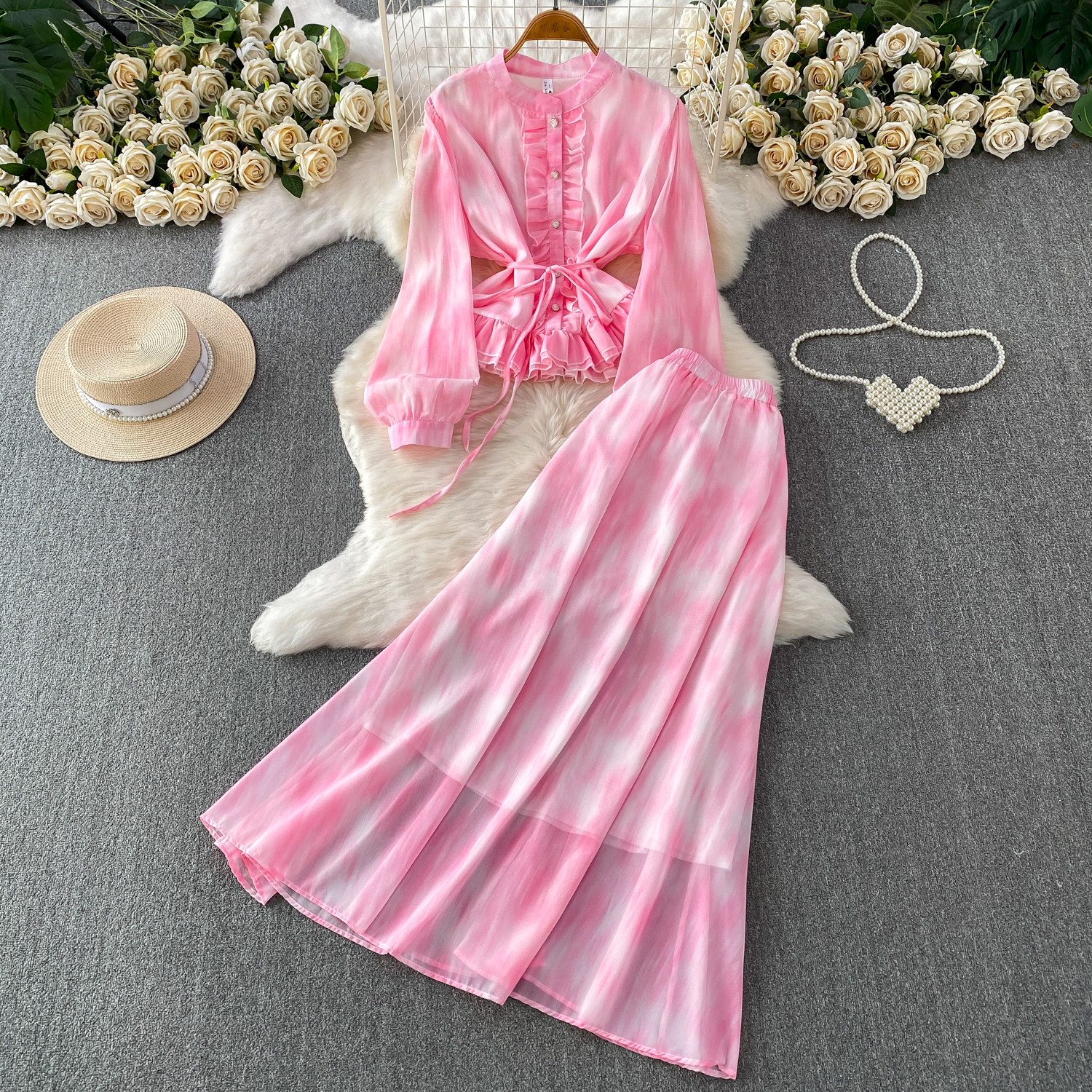 Spring Autumn Bohemian Women T - مراجعة Tie Dye Two Piece وسعره
