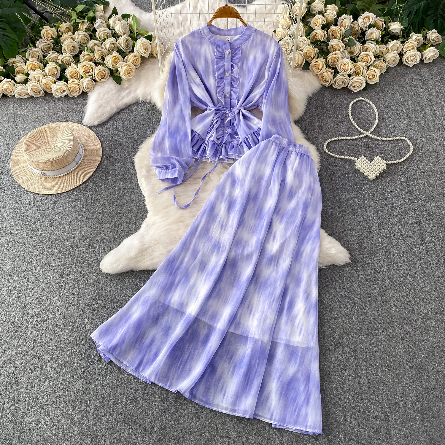 Spring Autumn Bohemian Women T - مراجعة Tie Dye Two Piece وسعره