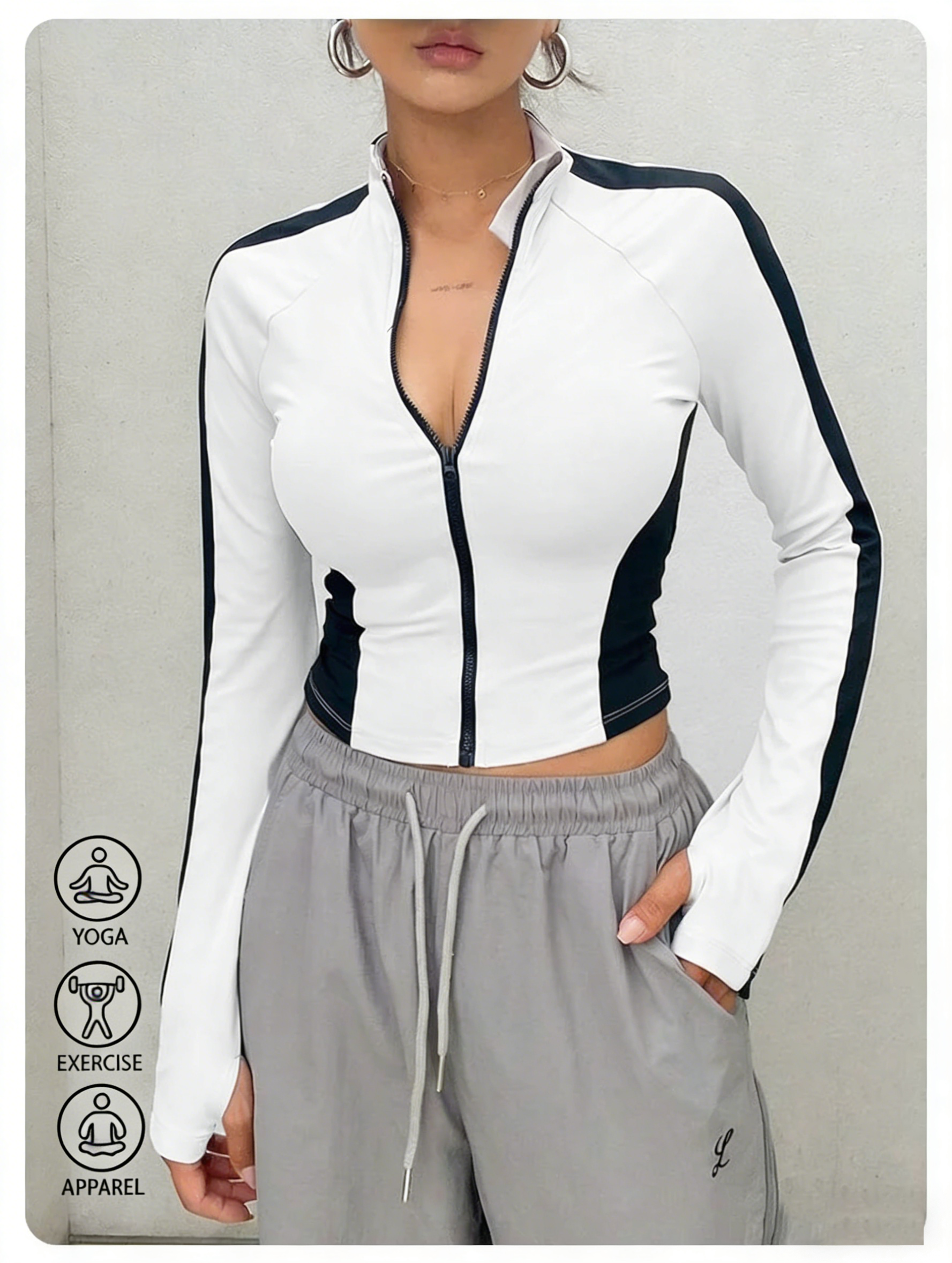 Yoga Clothes Stand Up Collar J - مراجعة Women'S Fashion Trends وسعره
