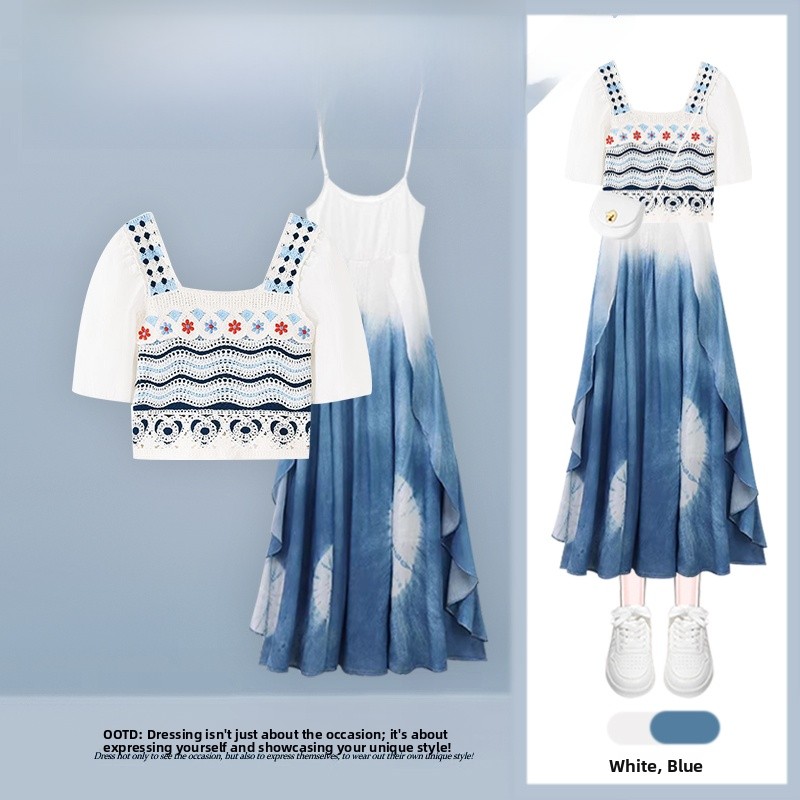 Retro Hooked Floral Short Slee - مراجعة Tie Dye Two Piece وسعره