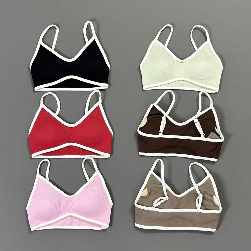 Women Contrastline Yoga Bra V  - مراجعة Bra Top Seamless وسعره