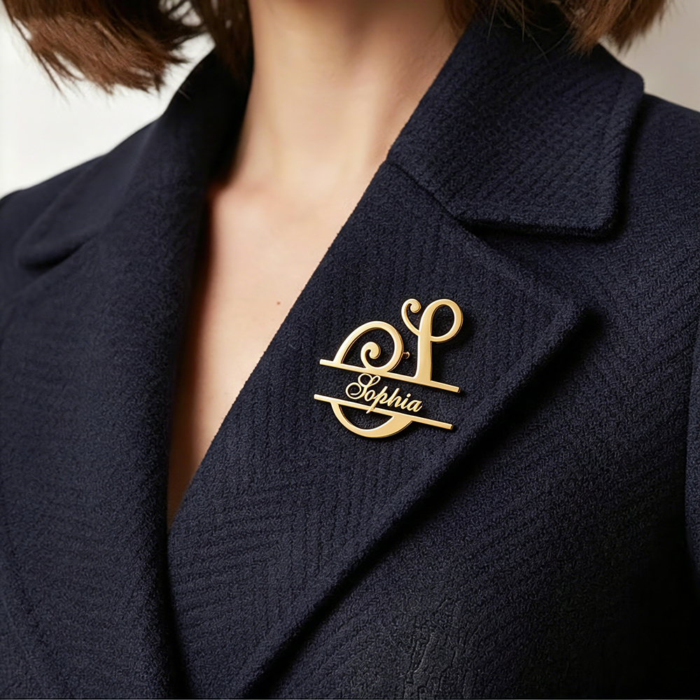 Custom Name Brooch initials Pi - مراجعة Women Fashion Dress Names وسعره