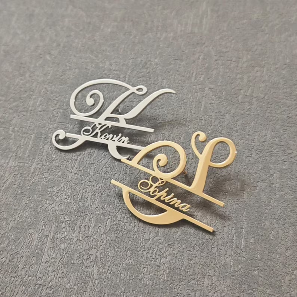 Custom Name Brooch initials Pi - مراجعة Women Fashion Dress Names وسعره