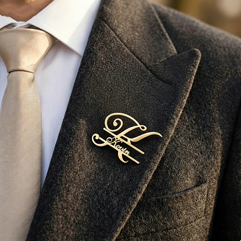 Custom Name Brooch initials Pi - مراجعة Women Fashion Dress Names وسعره