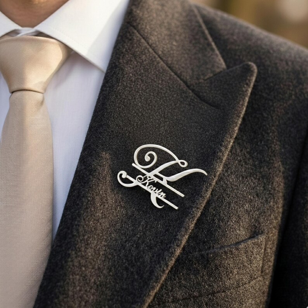 Custom Name Brooch initials Pi - مراجعة Women Fashion Dress Names وسعره