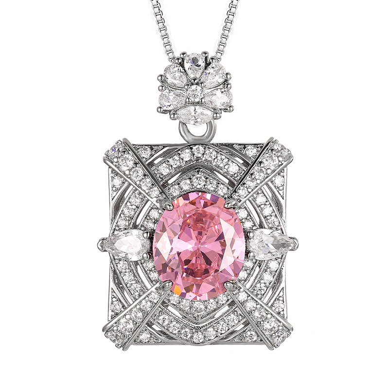 Pink Zirconia Necklace Earring - مراجعة Women Fashion Uae وسعره