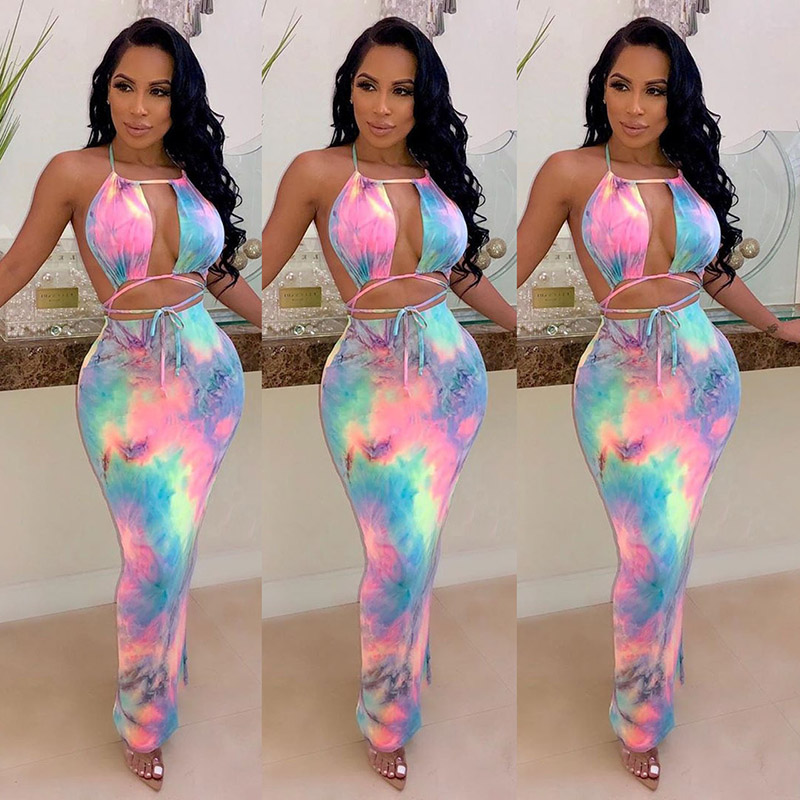 Tie Dye Sexy Two-piece Set, Ha - مراجعة Tie Dye Two Piece وسعره