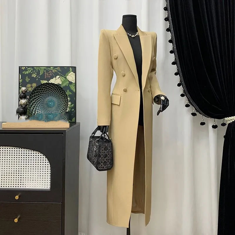 Spring Autumn Lapel Khaki Wome - مراجعة Xl Women'S Fashion وسعره
