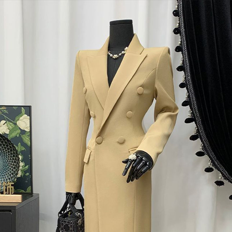 Spring Autumn Lapel Khaki Wome - مراجعة Xl Women'S Fashion وسعره