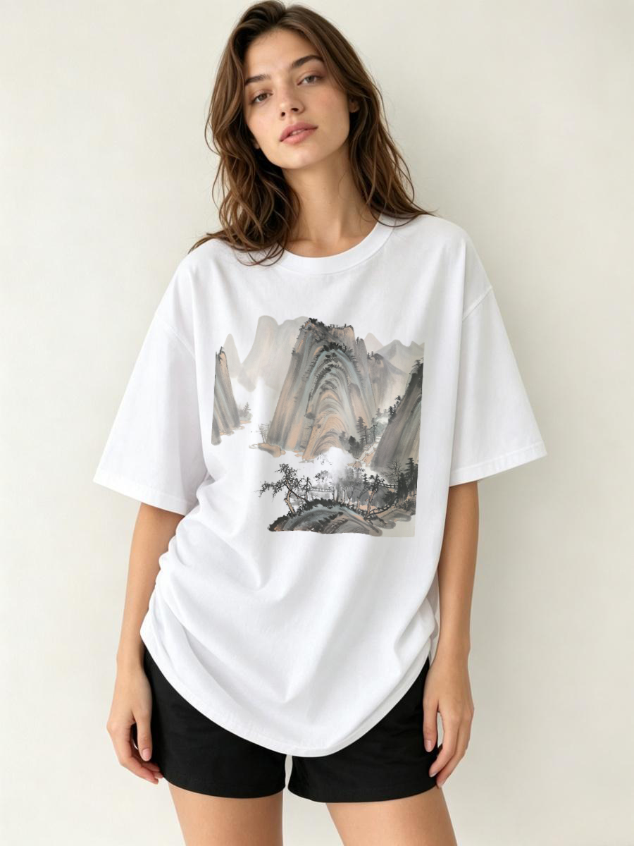 T Shirts Streetwear Oversized  - مراجعة Women Fashion Brand Logo وسعره