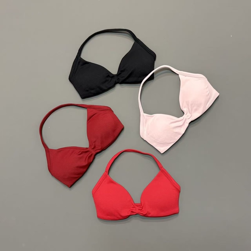 Women Halter Sports Bra V-Neck - مراجعة Bra Top Seamless وسعره