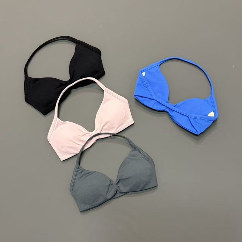 Women Halter Sports Bra V-Neck - مراجعة Bra Top Seamless وسعره