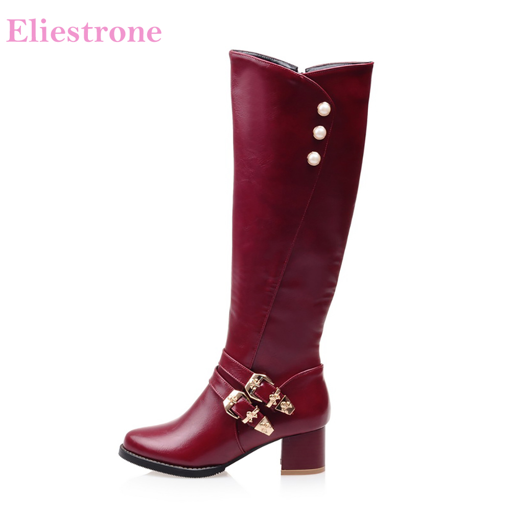 Brand New Fashion Red Black Wo - مراجعة Women'S Fashion Knee High Boots وسعره