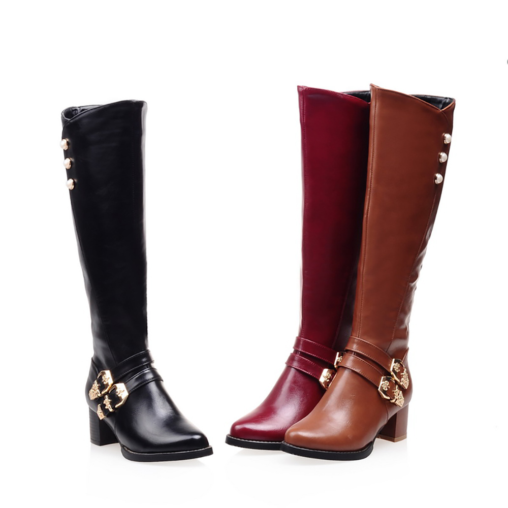 Brand New Fashion Red Black Wo - مراجعة Women'S Fashion Knee High Boots وسعره
