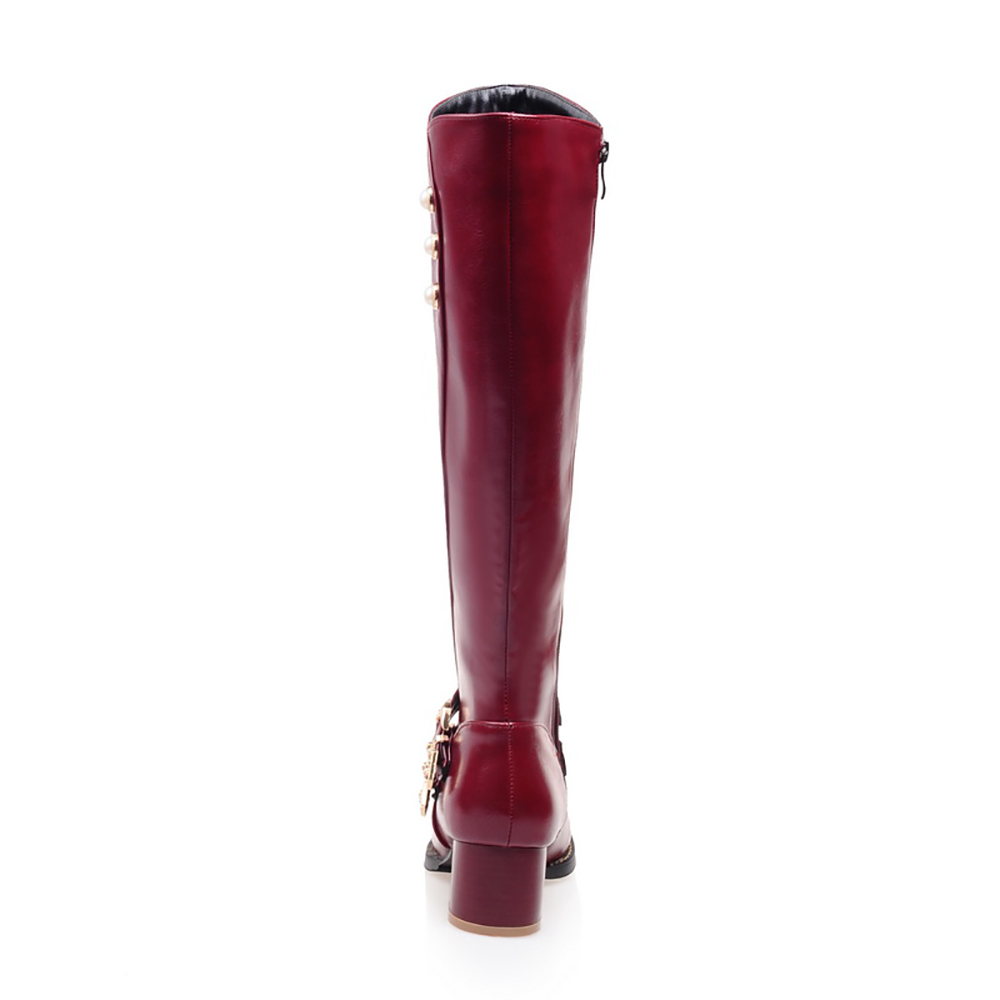 Brand New Fashion Red Black Wo - مراجعة Women'S Fashion Knee High Boots وسعره