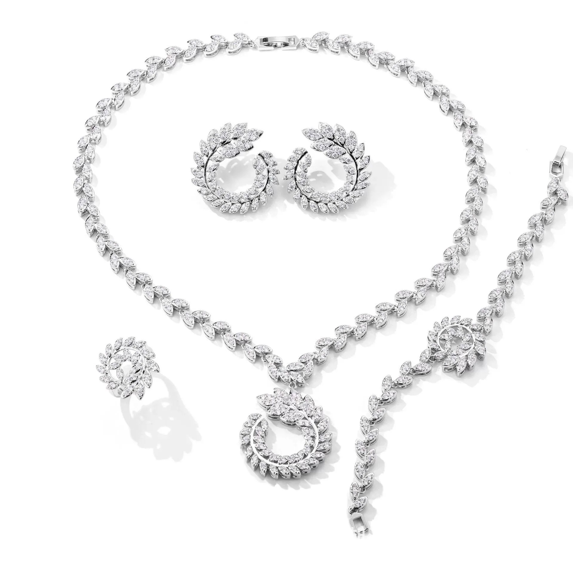 4PCS Wedding Jewelry Set Cubic - مراجعة Women Fashion Uae وسعره