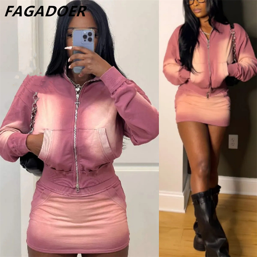 FAGADOER Pink Tie Dye Print Tw - مراجعة Tie Dye Two Piece وسعره