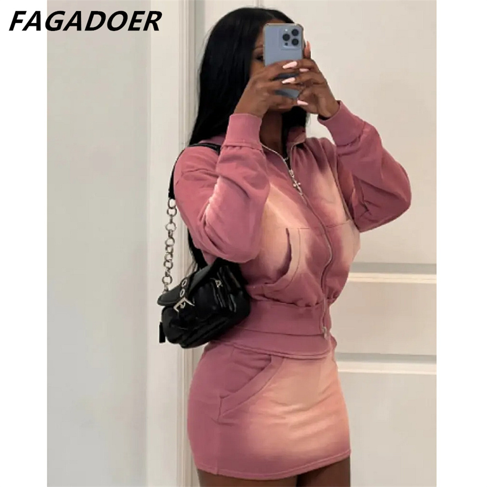 FAGADOER Pink Tie Dye Print Tw - مراجعة Tie Dye Two Piece وسعره