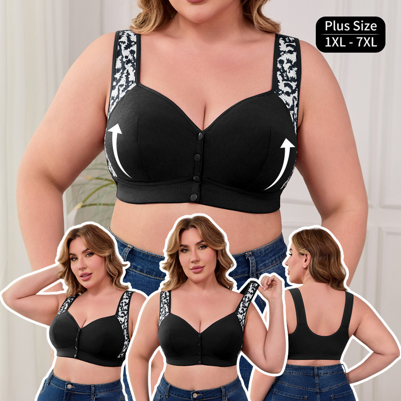 XL-7XL Plus Size Front Buckle  - مراجعة Bra Top Seamless وسعره