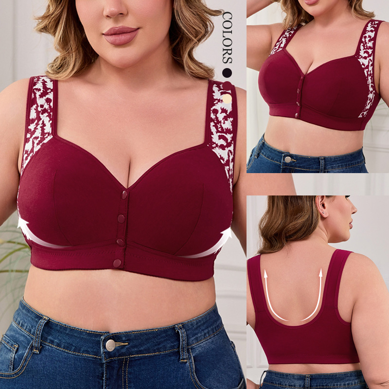 XL-7XL Plus Size Front Buckle  - مراجعة Bra Top Seamless وسعره