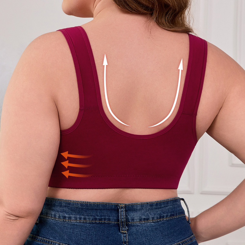 XL-7XL Plus Size Front Buckle  - مراجعة Bra Top Seamless وسعره